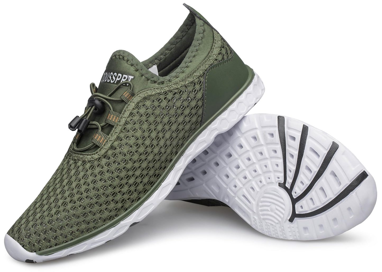 DOUSSPRT Men's Water Shoes Quick Drying Sports Aqua Shoes DarkGreen Size 9.5