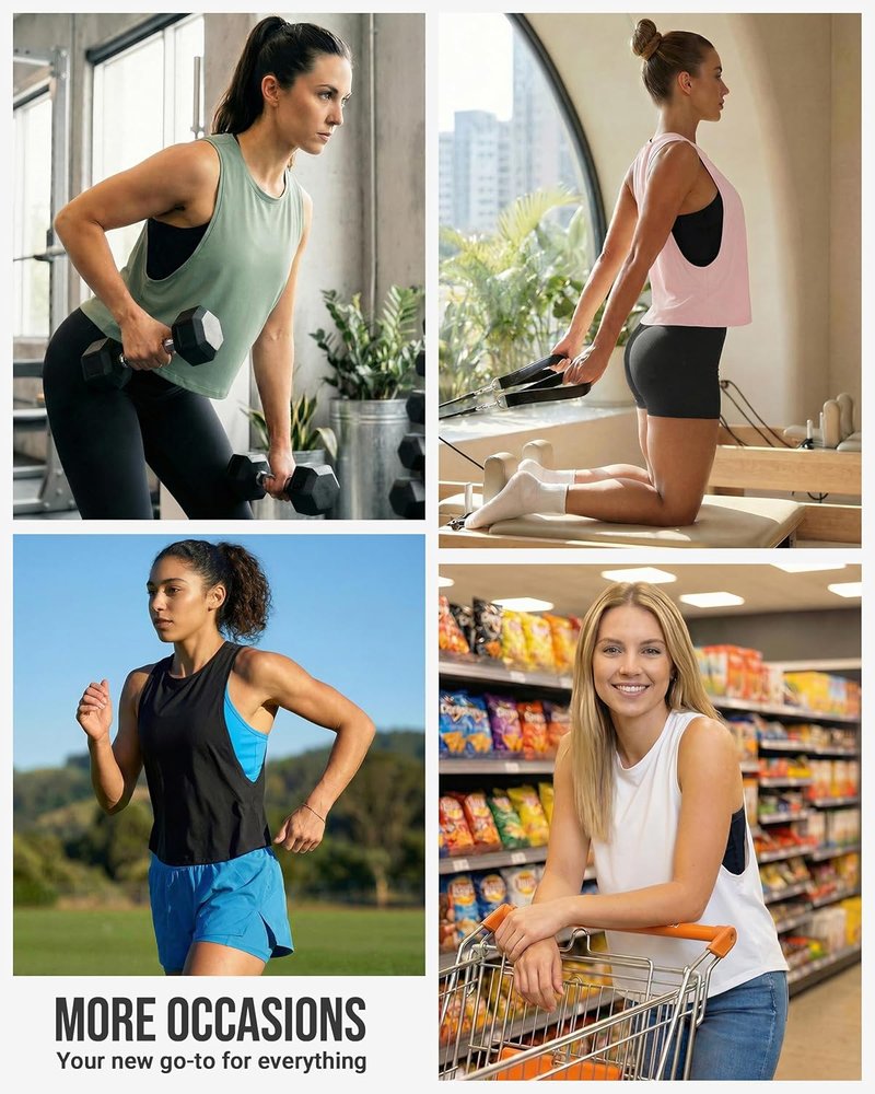 Workout Tank Tops for Women - Ice Silk Quick Dry Athletic Crop Top | Loose Fit Yoga & Gym Shirt