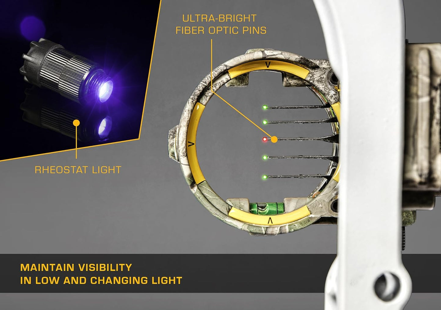 Trophy Ridge 5-Pin Bow Sight - React H5 Precision Targeting | Adjustable Brightness & Durable Design