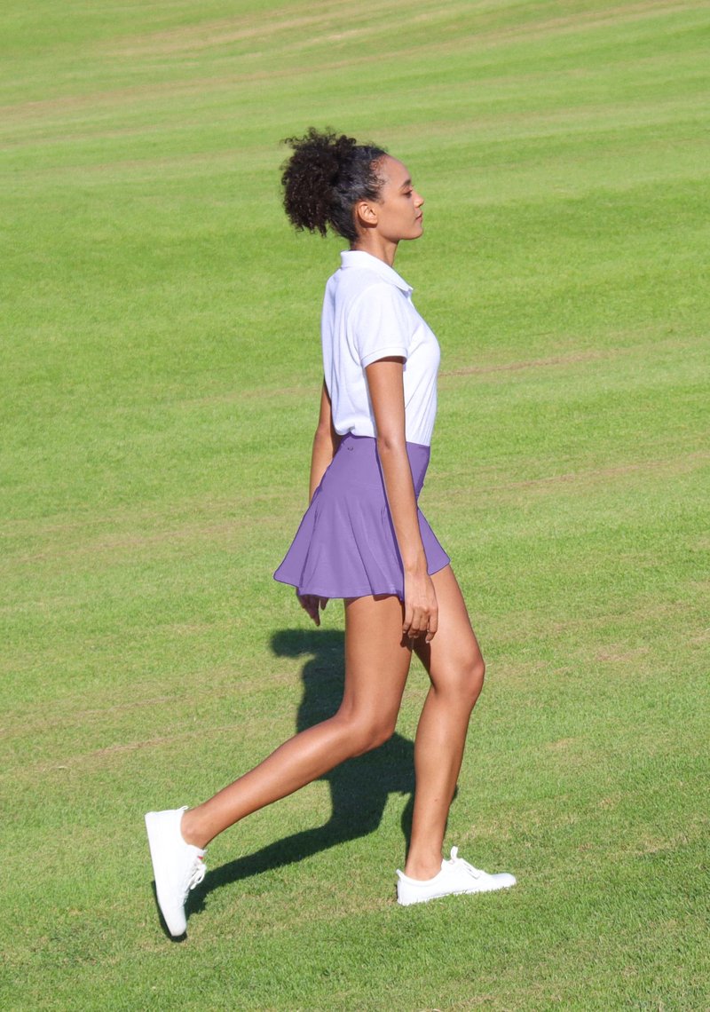 SANTINY Pleated Tennis Skirt for Women with 4 Pockets Women's High Waisted Athletic Golf Skorts Skirts for Running (Lavender_XS)