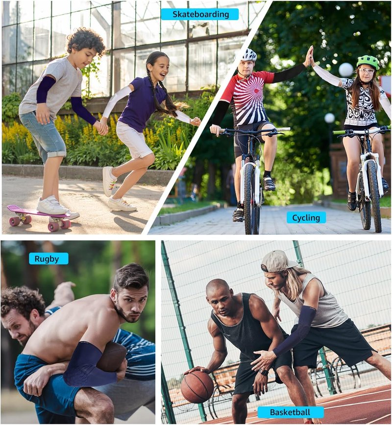 Elbow Pads for Basketball | Compression Sleeves for Teens & Adults - Arm Support