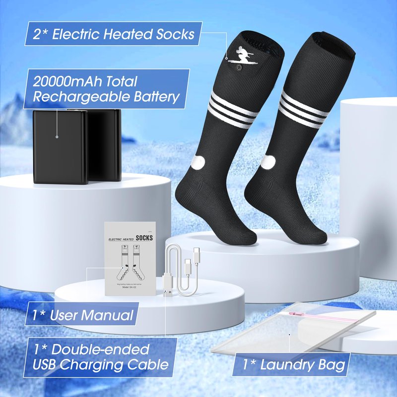 Heated Socks APP Control for Men Women with Rechargeable 20000mAh Battery,Electric Socks Up to 16H,Washable Heating Socks Best Gift for Skiing Camping Hunting Motorcycle Outdoor Walking Cycling