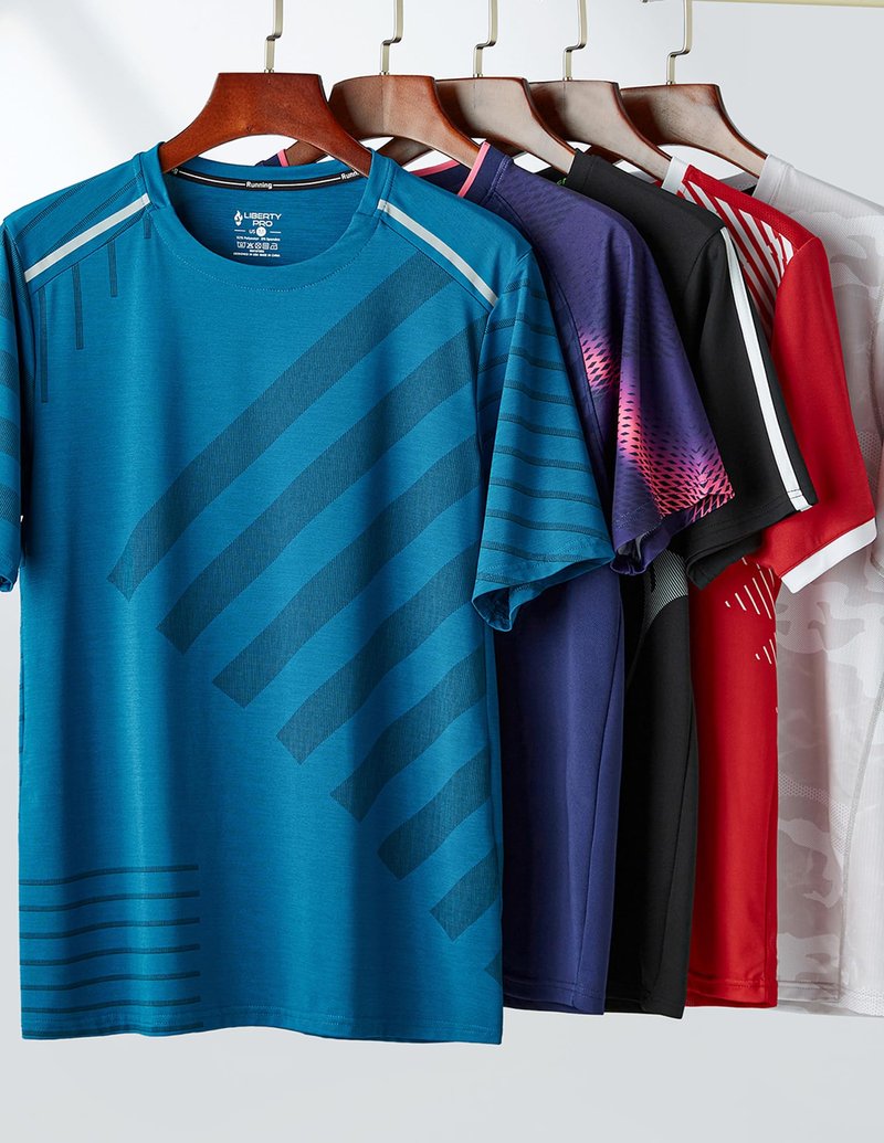 5 Pack Men’s Active Quick Dry Crew Neck T Shirts | Athletic Running Gym Workout Short Sleeve Tee Tops Bulk (Set 11, 4X-Large)