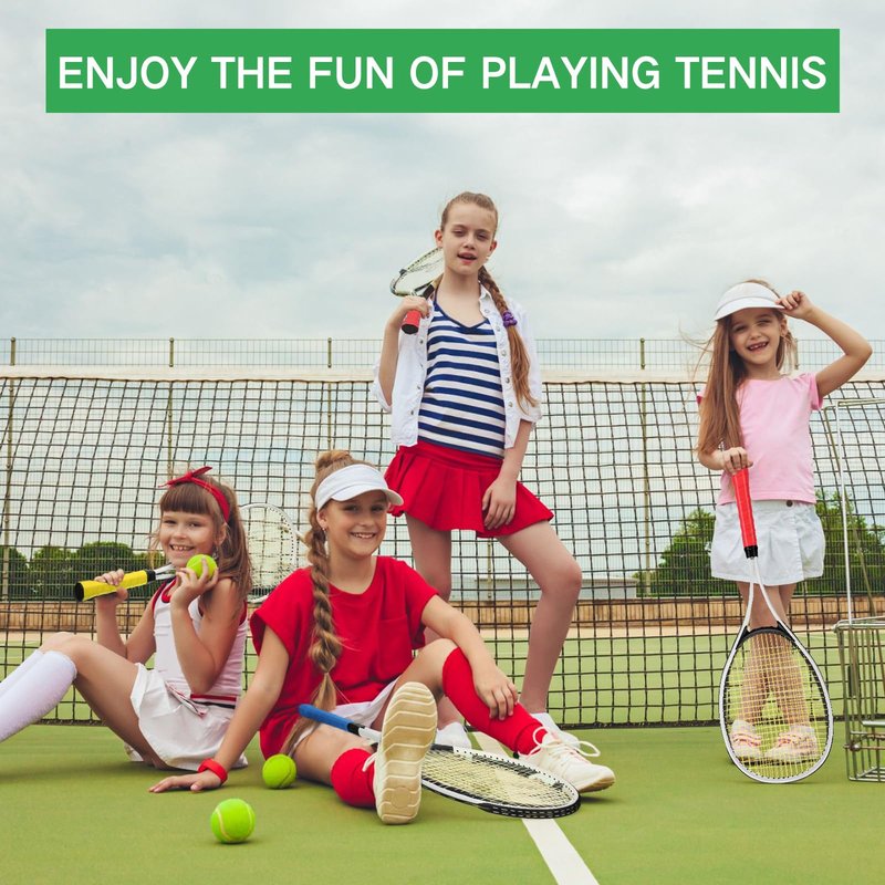 Motionchic 6 Pcs Tennis Rackets for Adult Recreational 6 Players 27'' Tennis Racket Set with 3 Balls Lightweight Tennis Rackets for Tennis Training Beginner with Overgrip and Bag(Red)