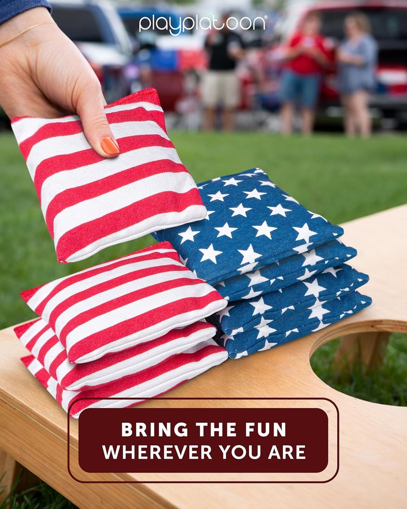 Weather Resistant Cornhole Bags - Set of 8 Regulation Size Bean Bags for Tossing | All-Weather Durable Design