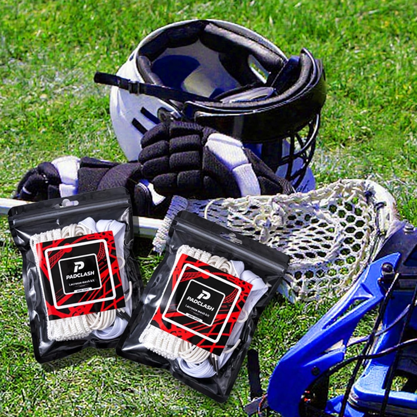 Lacrosse Mesh Stringing Kit - White Semi-Soft Mesh & Durable Strings