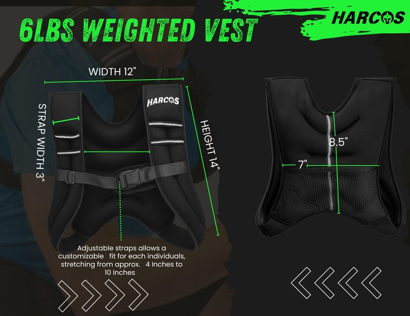 Harocs Weighted Vest for Men and Women - 6lbs with Adjustable Strap Training Vest for Running, CrossFit, and Workouts breathable & durable