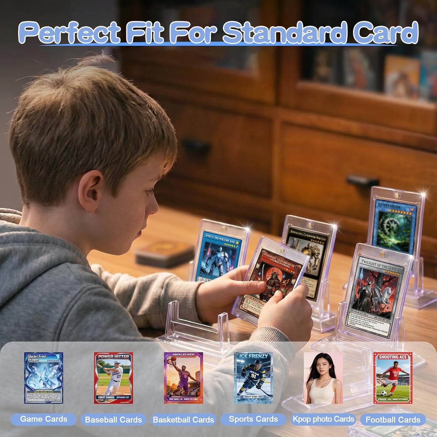 Magnetic Card Holder - 6ct One Touch U-V Protection Hard Plastic Sleeves for Trading & Sports Cards | Standard Size