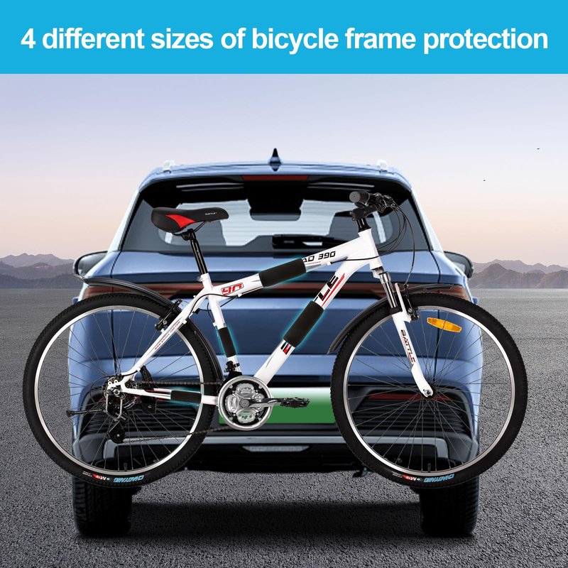 Bike Frame Protection Kit - 4-Piece, Universal Bicycle Frame Protection,Made of Neoprene, Can be Used on Bicycle Carrier Protection, E-Bike Accessories, Bicycle Accessories