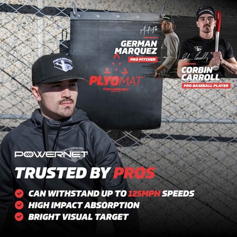 PowerNet Plyometric Training Bundle, Softball & Baseball Training Equipment, Weighted Balls & Hanging Plyo Mat, Portable Backstop for Plyometric Balls, Baseball Pitching Trainer