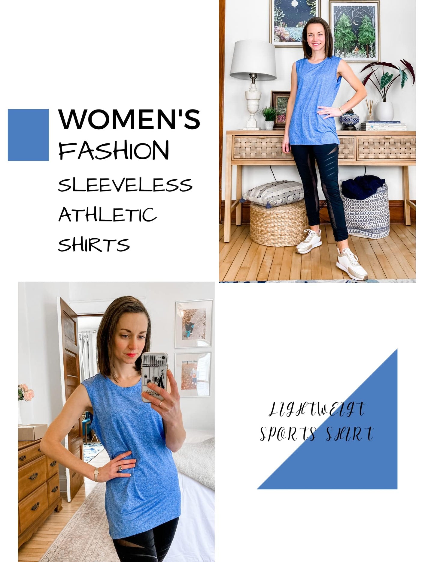 COOrun Workout Tank Tops Woman Sleeveless Athletic Top Lightweight Yoga Tank Crewneck Running T Shirt Pack 3 XL