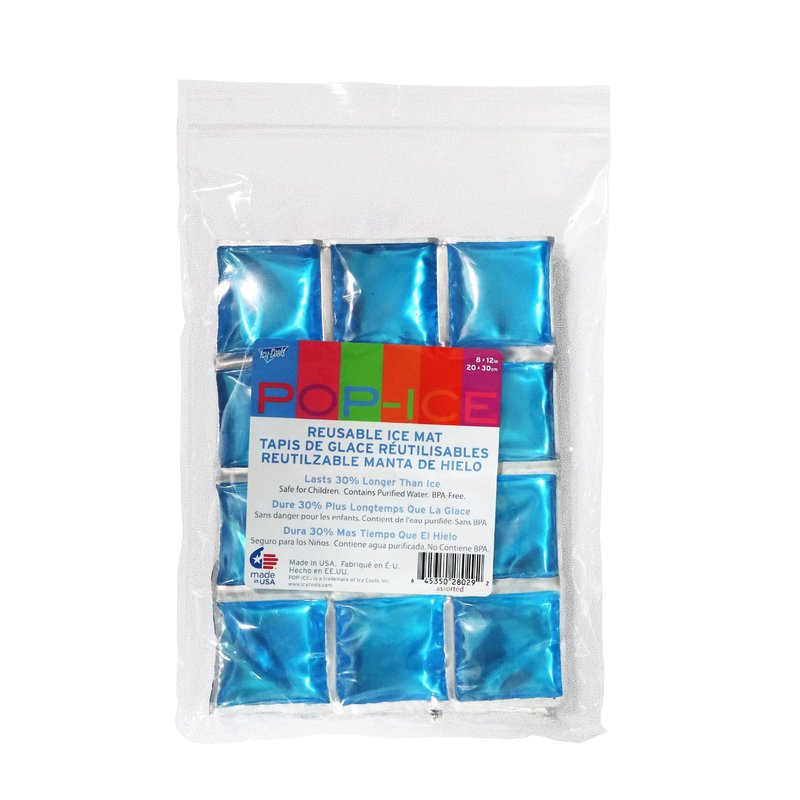 ICY-COOLS Reusable Ice Packs for Coolers - Flexible Ice Sheets, Flat and Long-Lasting for Camping or Lunch Boxes, 8x12, 1 Pack (Blue)
