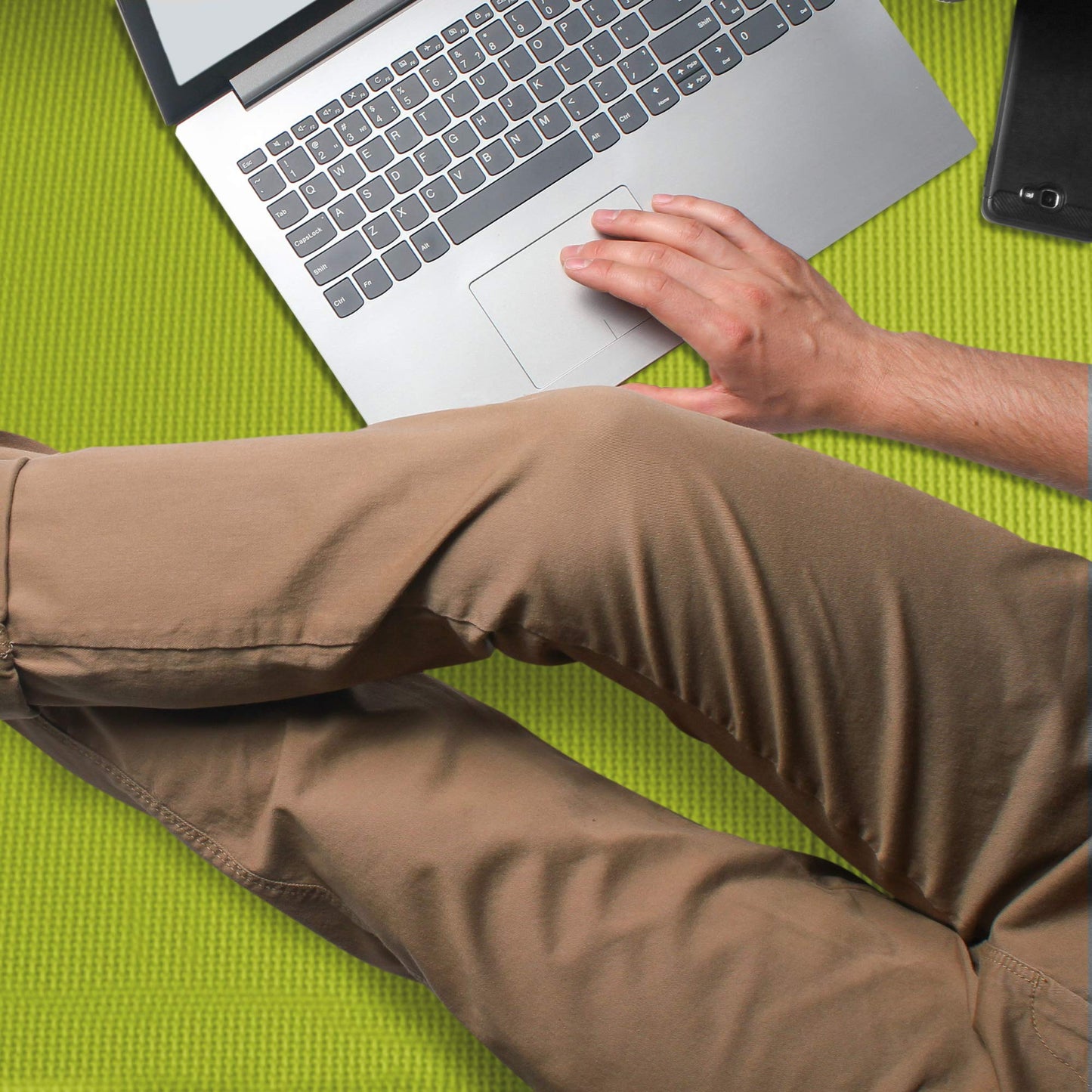 We Sell Mats 3/8 Inch Thick Multipurpose Exercise Floor Mat with EVA Foam, Interlocking Tiles, Anti-Fatigue for Home, or Gym, Lime Green, 24 Sq Ft