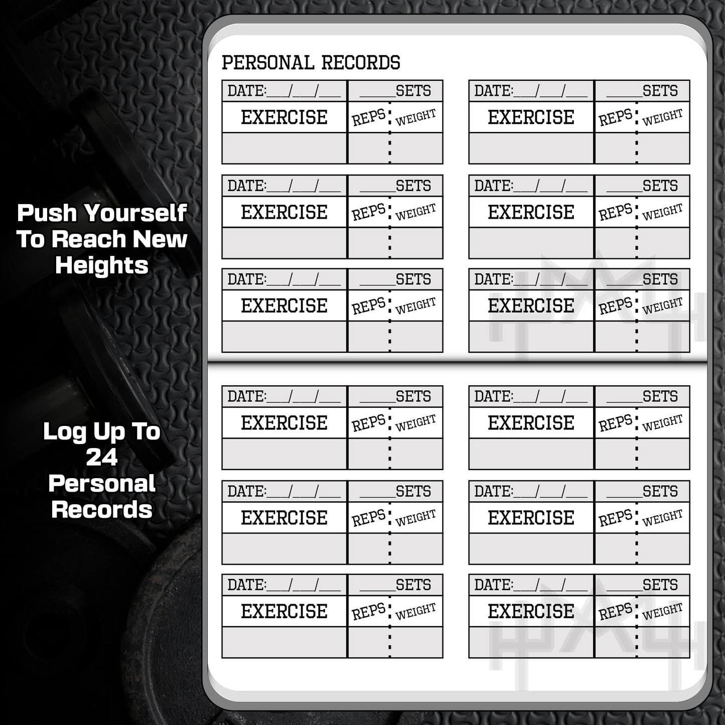 A6 Pocket Fitness Journal & Workout Log Book for Men & Women – Track 93 Workouts, Set 15 Goals & Log 24 Personal Records – Sweatproof Gym Diary & Exercise Planner – Black