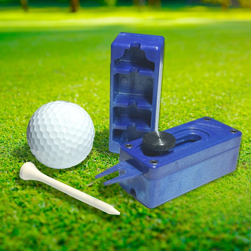 Davison T-Perfect Golf Tee Height Selector Block and Built in Pitch Mark Repair Tool. Precision Ball Height Setter for Consistent Tee Shots, Durable Notched Design and Training Aid for All Players (1)
