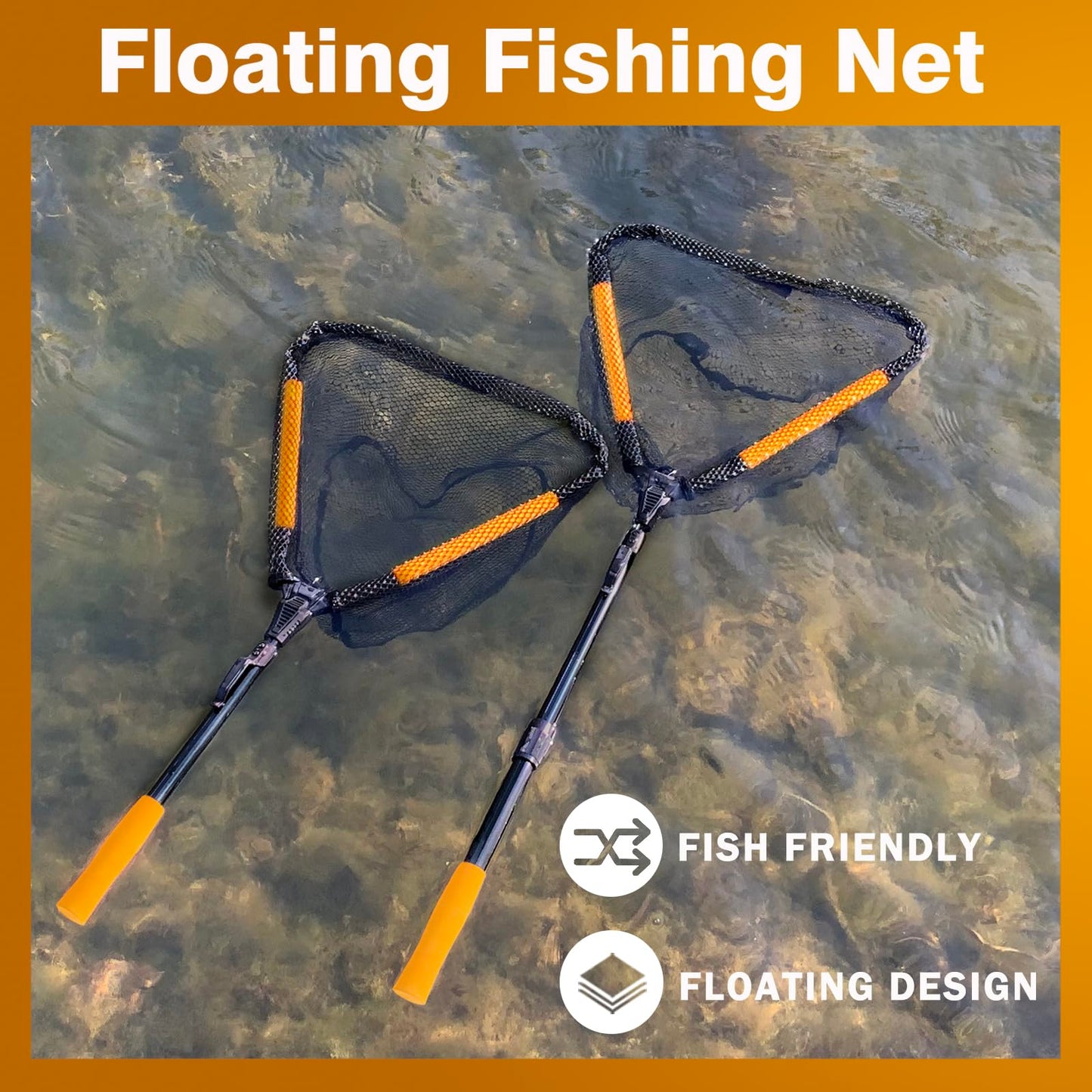 MoiShow Floating Landing Net – Foldable Fishing Net for Freshwater & Saltwater – Lightweight Fly Fishing Net
