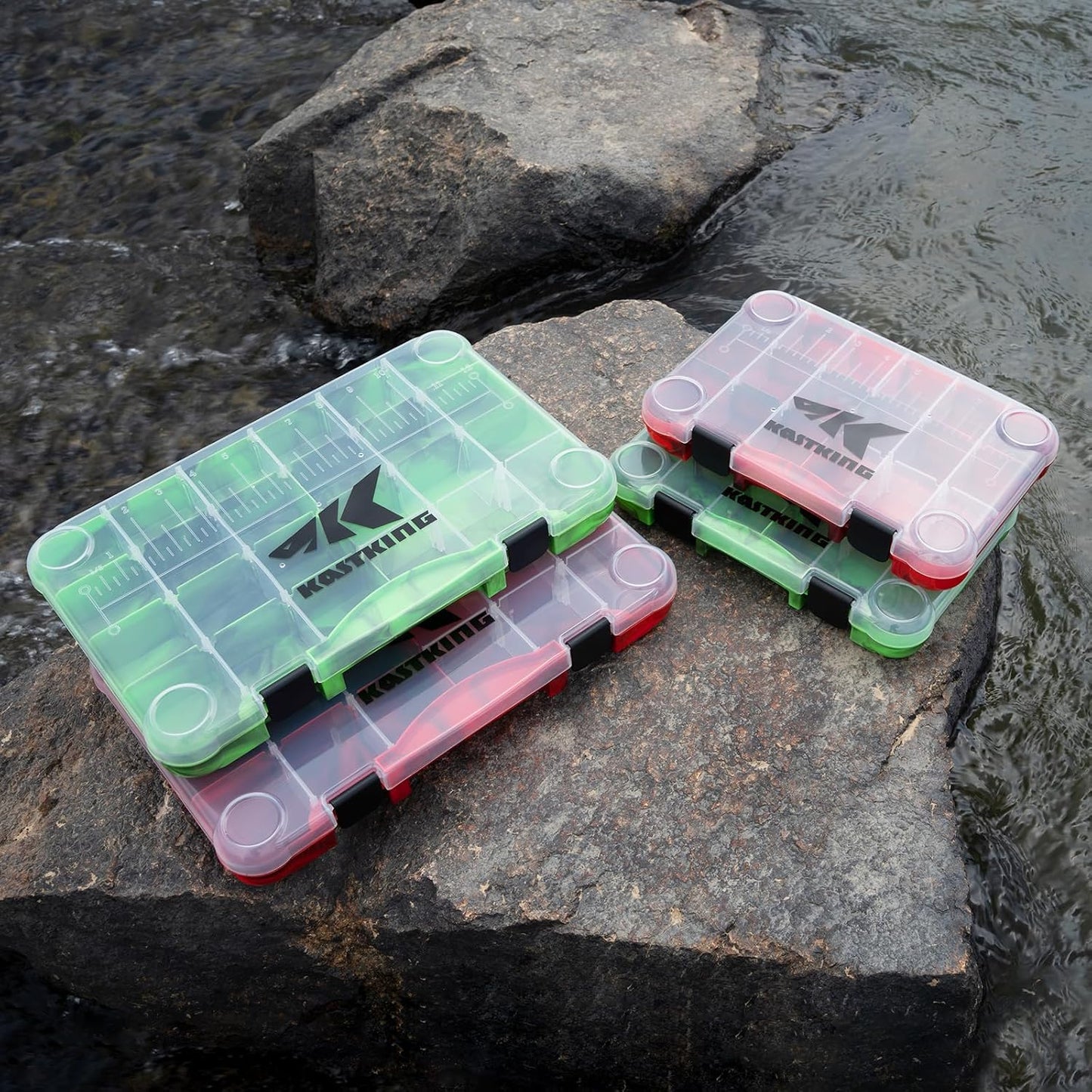 KastKing Tackle Boxes - Plastic Fishing Storage Organizer with Removable Dividers | 2-Pack or 4-Pack Options