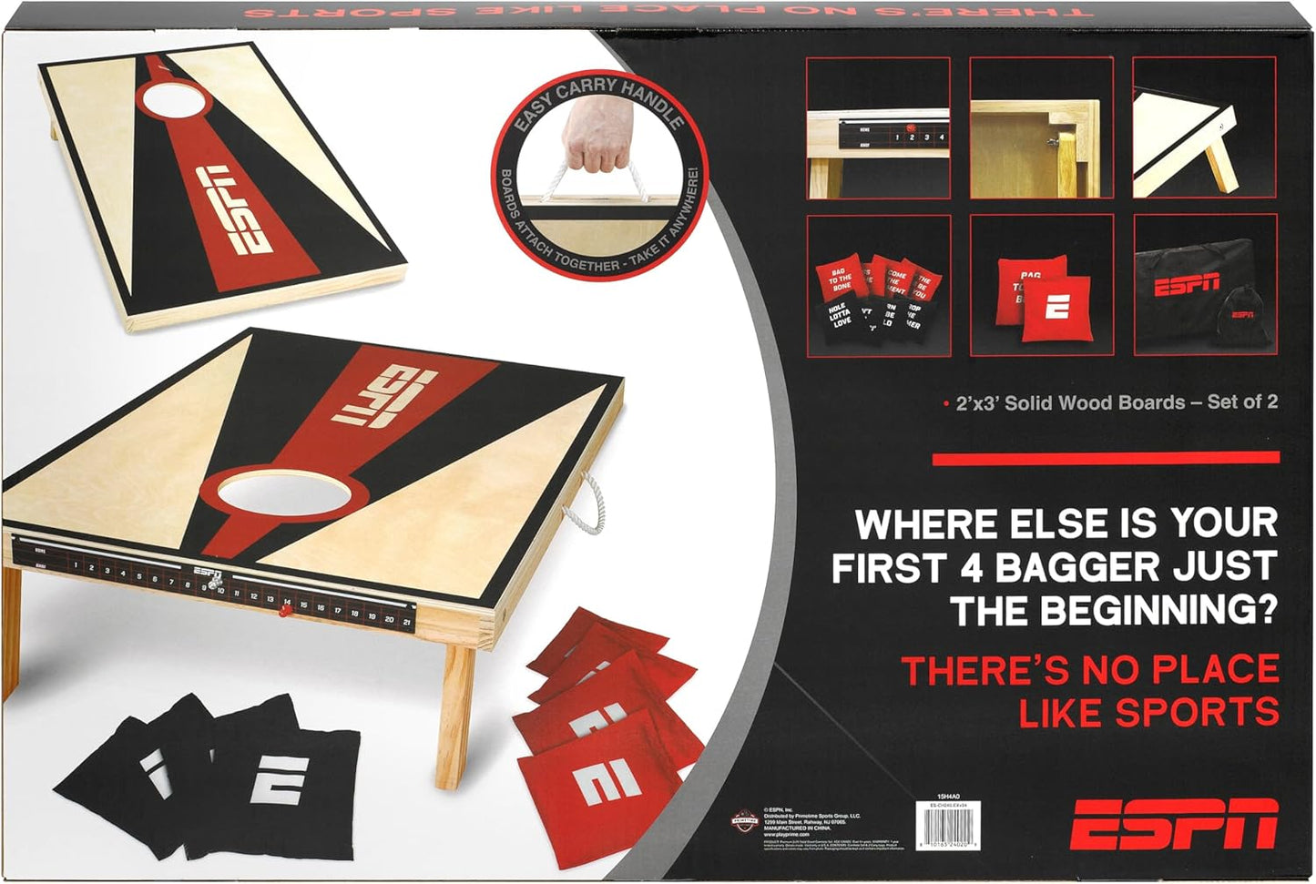 Solid Wood Cornhole Board Set - Includes Bean Bags & Travel Case | Perfect for Outdoor Games