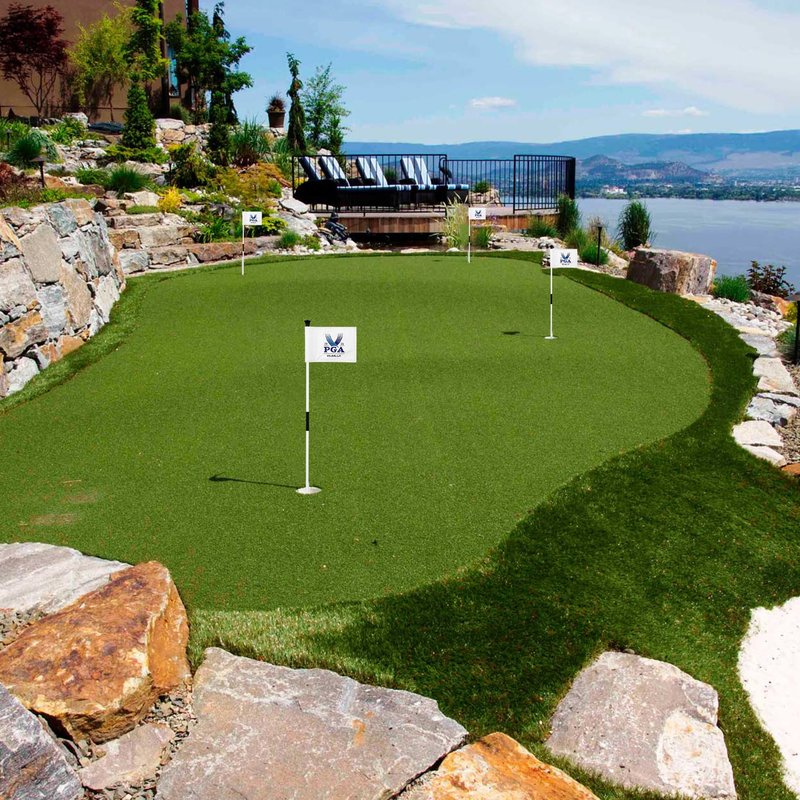 COGOLFING 3ft Golf Flagstick - Portable Two-Section Design - Ball Retrieval Base - Perfect for Home Practice Putting Green - Fits 8x6 inch Flags, 3-Pack