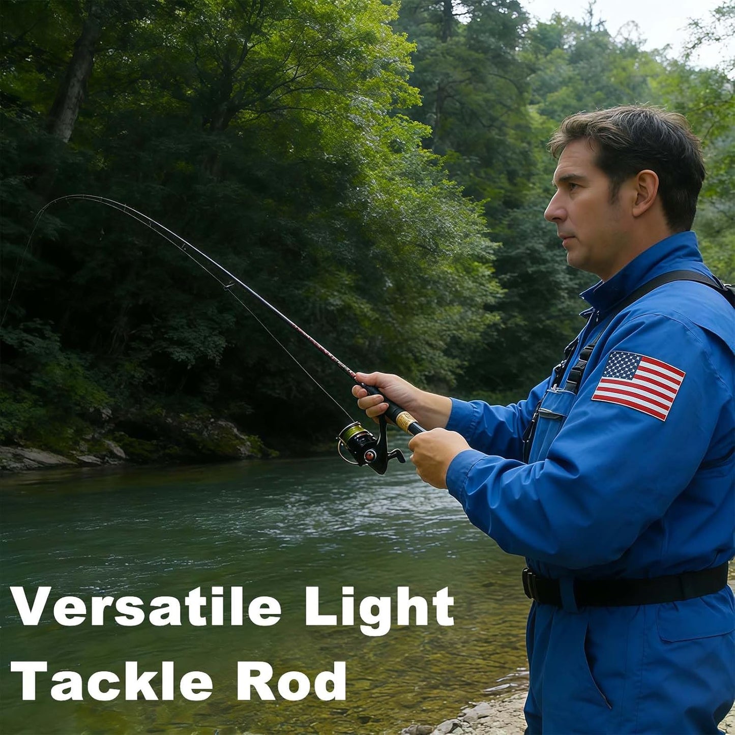 Ultralight Fishing Rod - 6'0” 2-Piece Carbon Graphite Spinning & Casting Rod | Sensitive Fast Action Trout Fishing Pole with Red EVA Handle