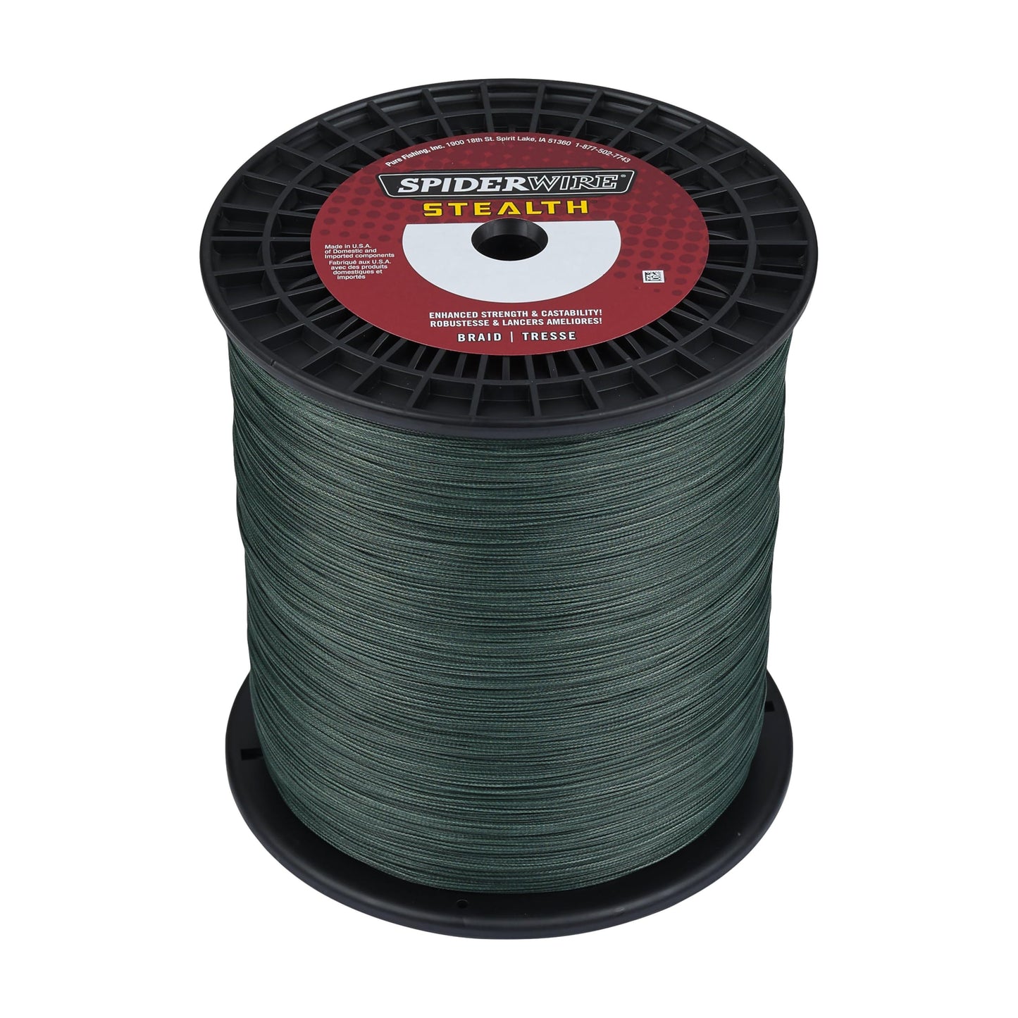 SpiderWire Stealth® Superline, Moss Green, 250lb | 113.3kg, 1500yd | 1371m Braided Fishing Line, Suitable for Freshwater and Saltwater Environments