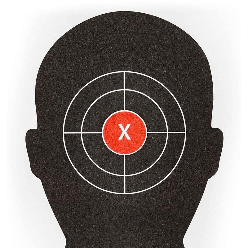 Juvale Paper Shooting Targets for Shooting Range - 50 Pack, 14 x 22 in, Silhouette & Red Bullseye - Pistol Targets