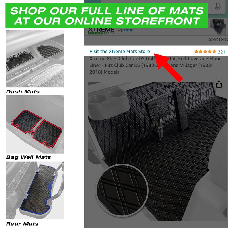 Xtreme MATS Compatible with Yamaha Drive2 Double Diamond Rubber Dash Liner Mat for Golf Cart Cubbys and Dashes - Fits YAM DR2 only - Golf Cart Accessory (Beige Trim, Yamaha Drive2)