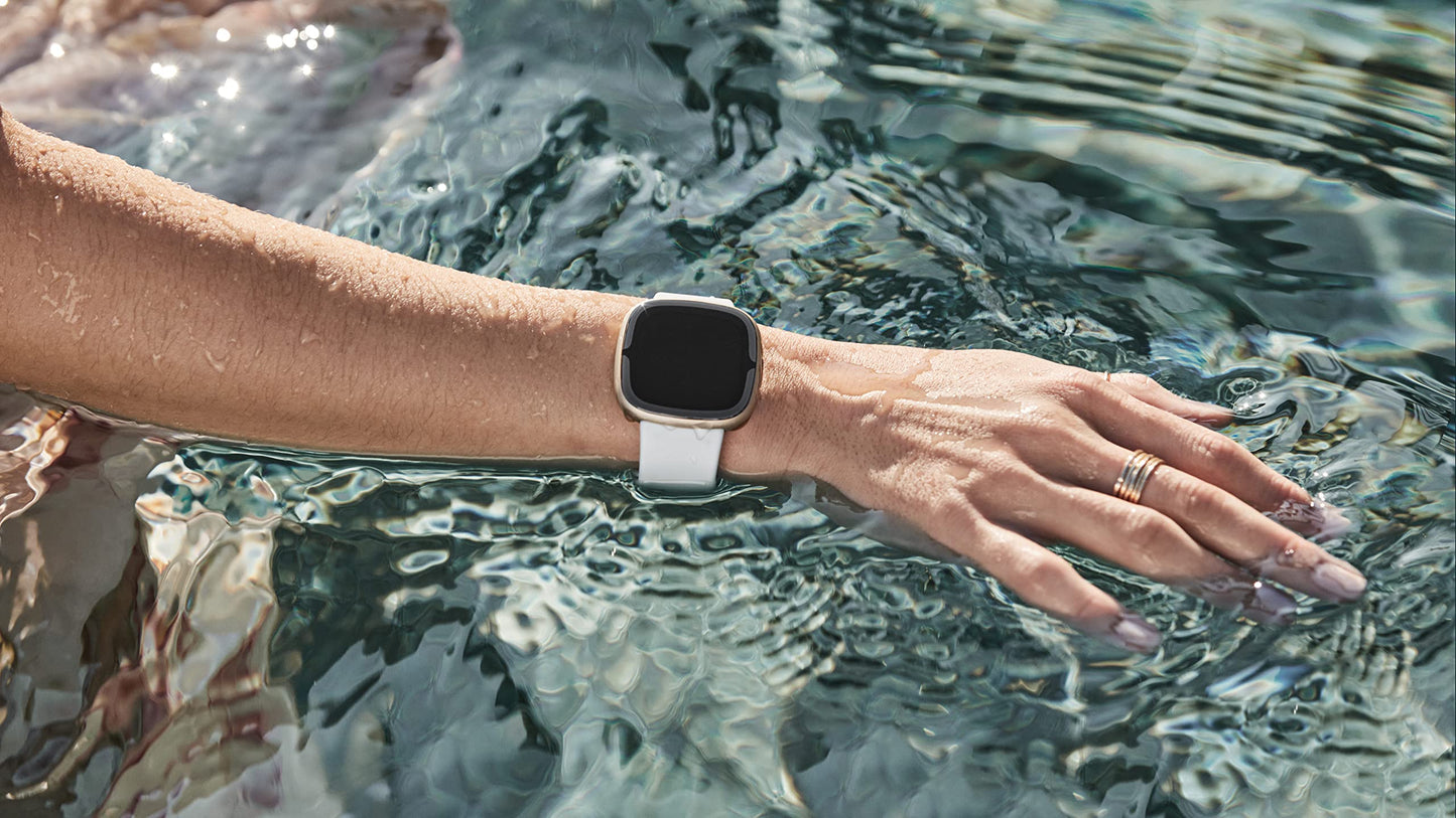 Fitbit Infinity Band, 24mm Attach, Blue Mist,Large *Compatible with Sense 2, Sense, Versa 4 & Versa 3