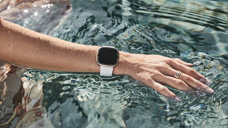 Fitbit Infinity Band, 24mm Attach, Blue Mist,Large *Compatible with Sense 2, Sense, Versa 4 & Versa 3