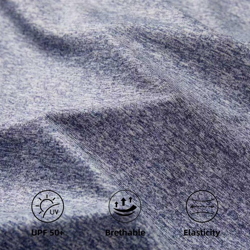 Mens Long Sleeve T Shirts 6 Pack,Tee Shirts for Men Workout Gym Athletic Sun Protection Performance Running Shirts(L)