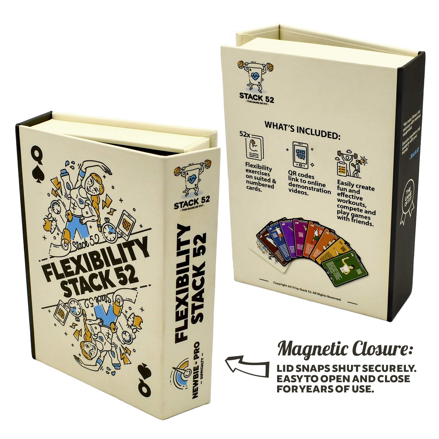 Stack 52 Flexibility Exercise Cards. Learn Static and Dynamic Stretches.