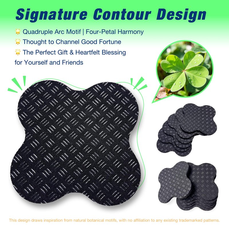 6 Pack Treadmill Pads - Anti-Slip & Anti-Vibration Exercise Equipment Mats - Floor Protectors for Hardwood & Carpet, Noise Reducing Stabilizer Feet for Bike, Elliptical, Rower (Quatrefoil, 4"x4"x0.2")