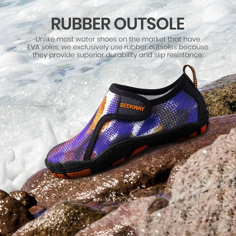 Kids' Barefoot Water Shoes - Quick-Dry Sand Shoes with Wide Toe Box for Hiking, Swimming, Beach & Pool | Non-Slip Toddler Footwear