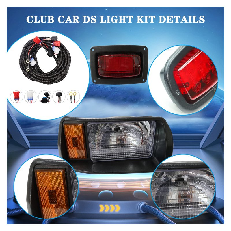 Golf Cart Club Car DS LED Light | Headlights & LED Tail Lights For Club Car DS Gas & Electric golf carts (1993 & up) 12V