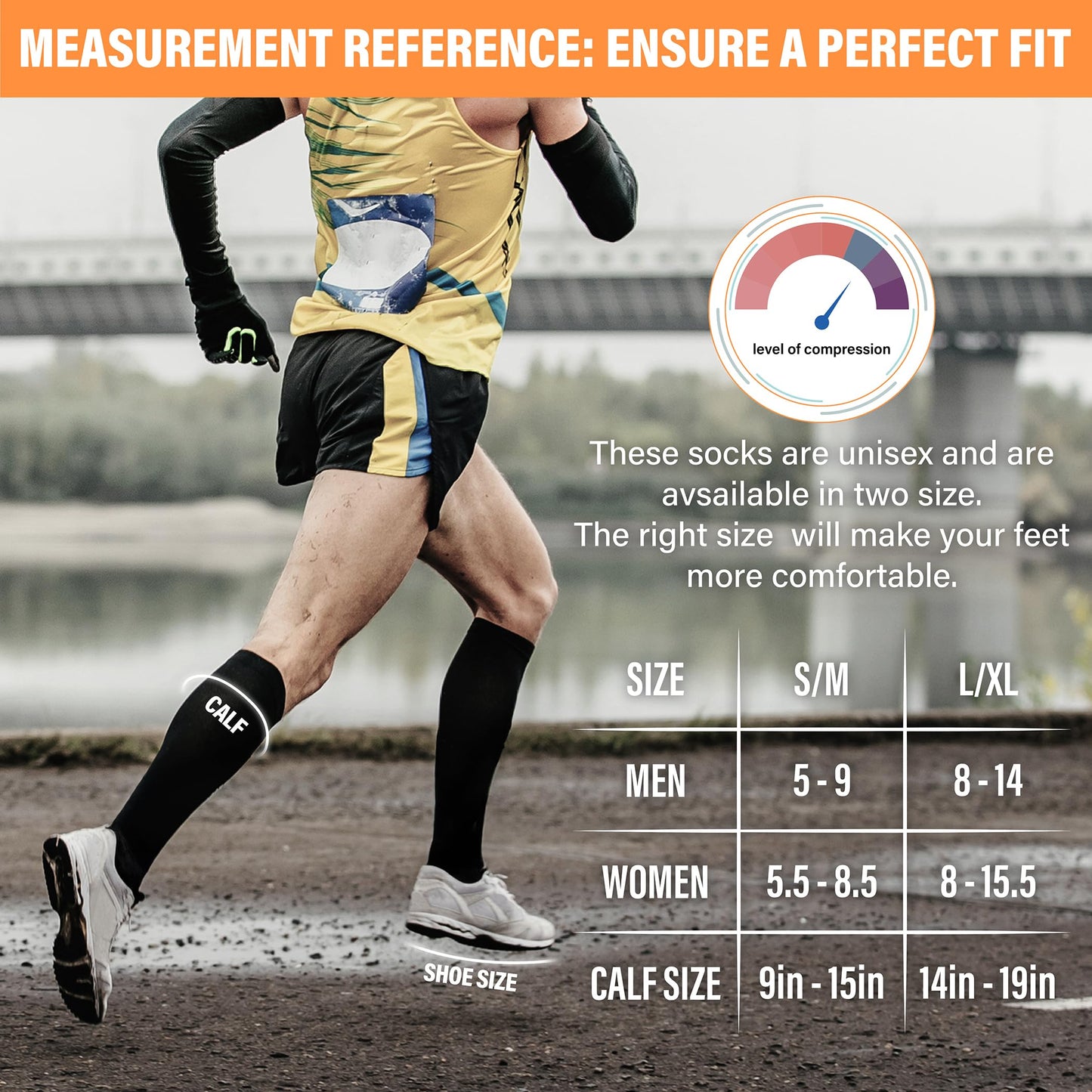 Compression Socks for Women & Men 15-20 mmHg, Best for Medical, Nursing, Running, Athletic, Varicose Veins, Travel