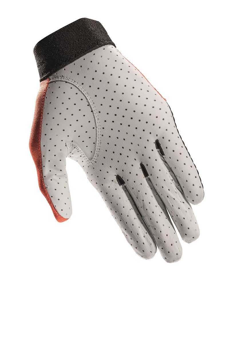 HEAD Leather Racquetball Glove - Airflow Tour Breathable Glove for Right & Left Hand - Black/Orange/White, Right - Large