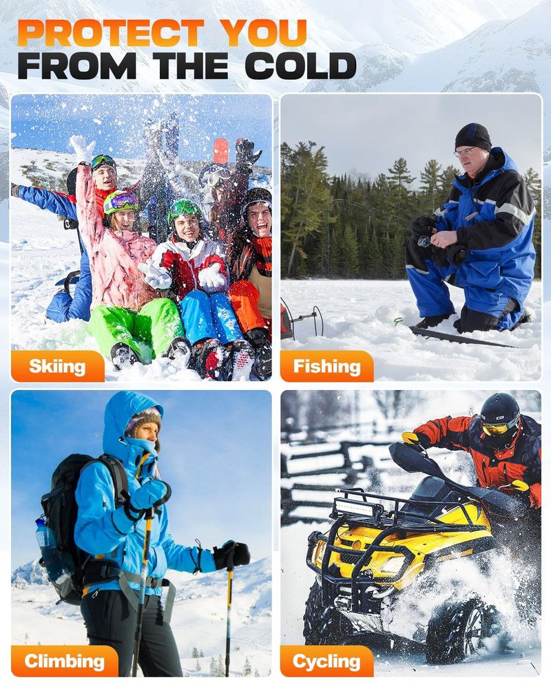 Maraiss Heated Socks, Rechargeable 5000mAh Electric Socks for Men Women, Christmas Stocking Stuffers Gifts, 3 Heating Settings Washable Heated Sock for Fishing Skiing Hunting Hiking Skating