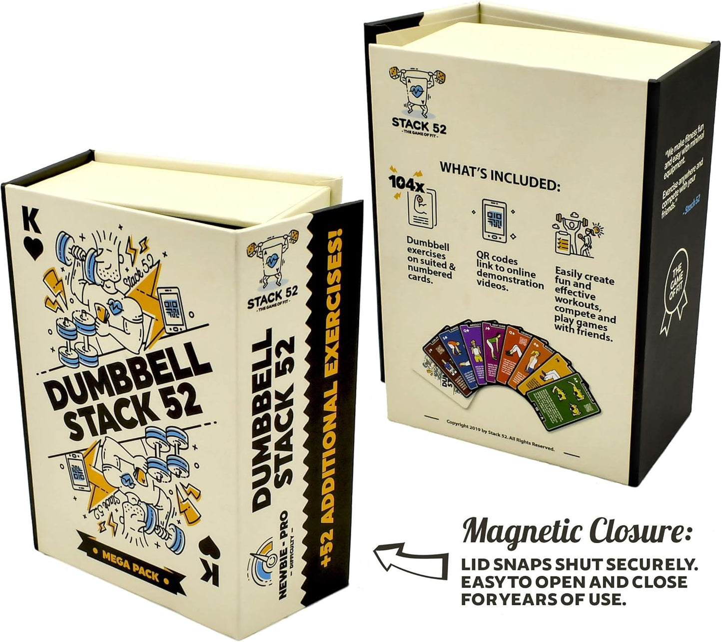 Dumbbell Exercise Cards - 52 Workout Playing Cards with Video Instructions | Perfect for Home Gym Fitness
