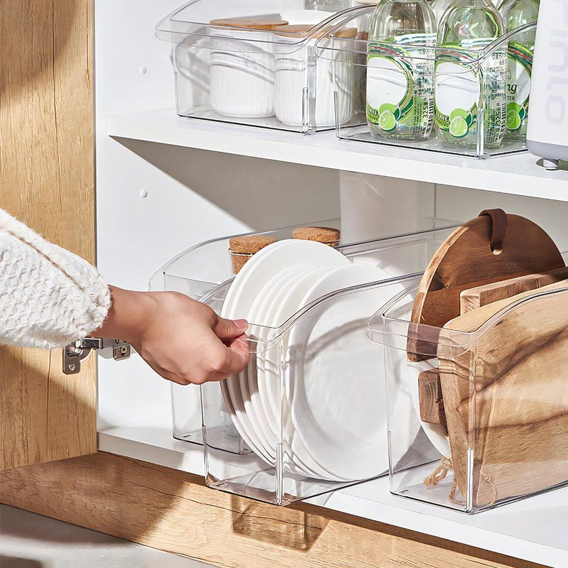 Rolling Under Sink Drawers - 2-Pack Clear Plastic Organizers with Handles & Wheels | Ideal for Kitchen & Pantry Storage