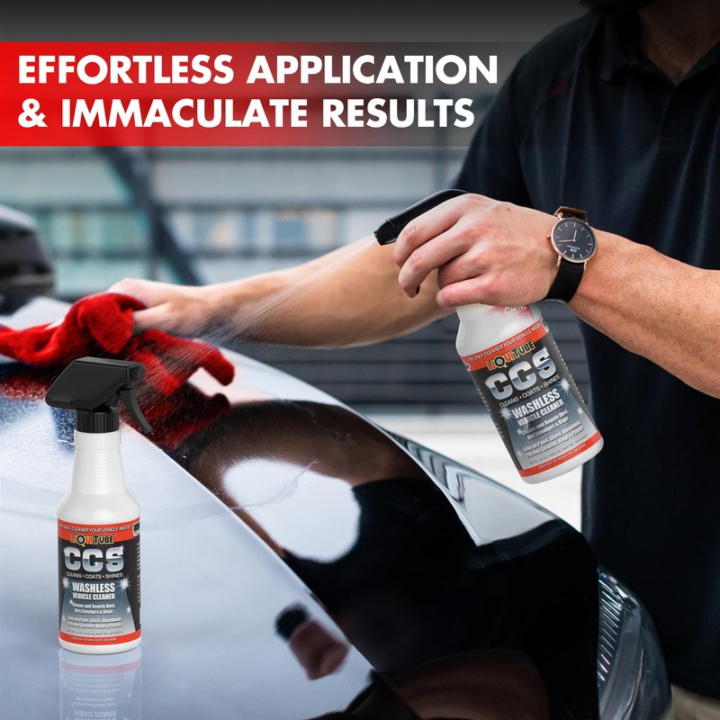 LiQuiTube CCS Multi Surface Cleaner - Bug Remover for Motorcycles, Cars, Trucks, RVs, Boats - Polymer Chain Clear Coat Ceramic Alternative - Top Coat Shine and Protection Technology (16 oz)
