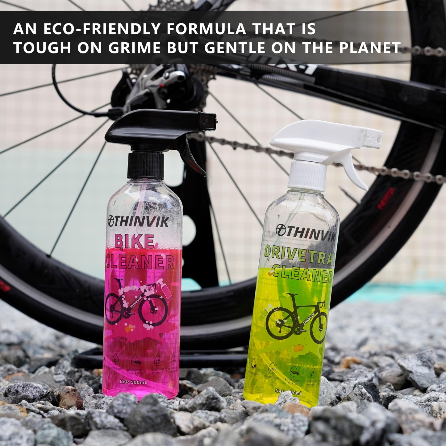 Thinvik Bike Cleaner, PH-Balanced Biodegradable Formula, Safe on Carbon Fibre and All Surfaces for Bike Motorcycle Cleaning