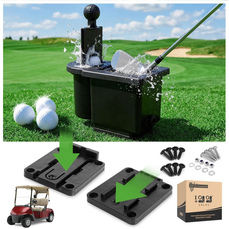 10L0L Golf Cart Ball Washer and Club Head Cleaner Kit Detachable Golf Club Head and Ball Washer Golf Cleaner for EZGO Club Car Yamaha