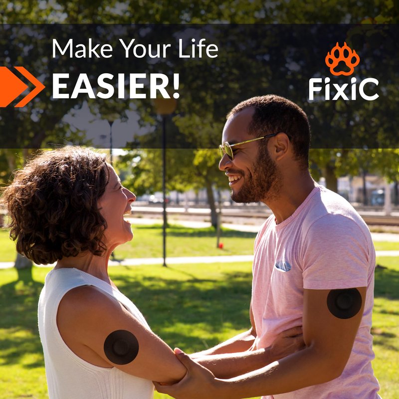 Fixic Libre 3 Sensor Covers - 25 Pack - Perfect Freestyle Adhesive Patches for Libre 3 & Plus Sensors - No Glue in the Center - Pre-Cut Back Paper - The Best Fixation for Your Sensor! (Upgraded, Tan)