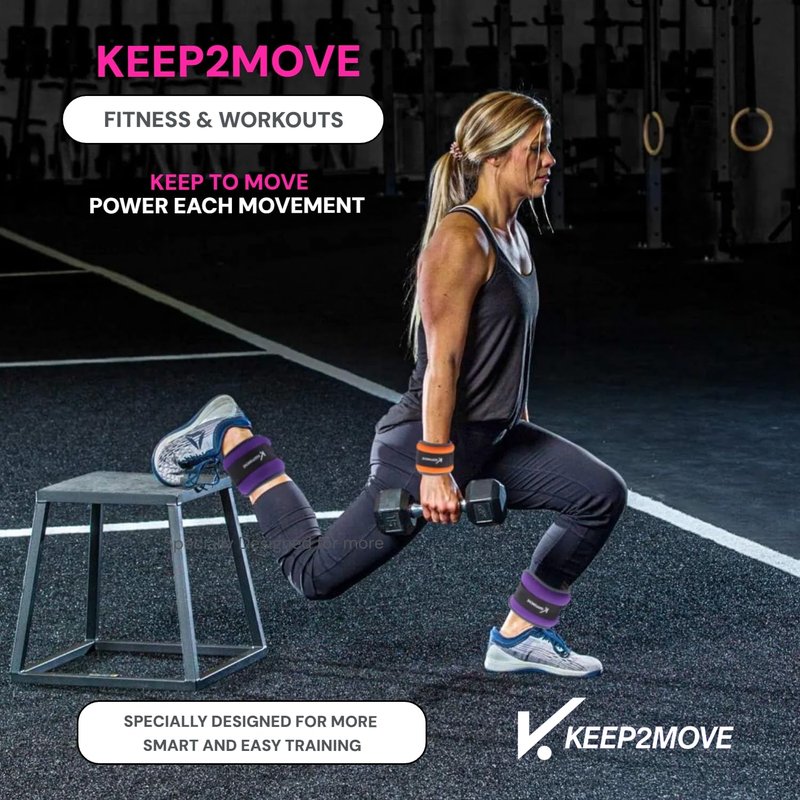 KEEP2MOVE Ankle Weights for Men Women Kids 1 Pair 0.65Lb 1Lb 2Lbs 3Lbs Each, Rectangular Strength Training Wrist Weights with Adjustable Strap for Walking, Running, Pilates, Yoga, Dance, Aerobics, Cardio Exercises