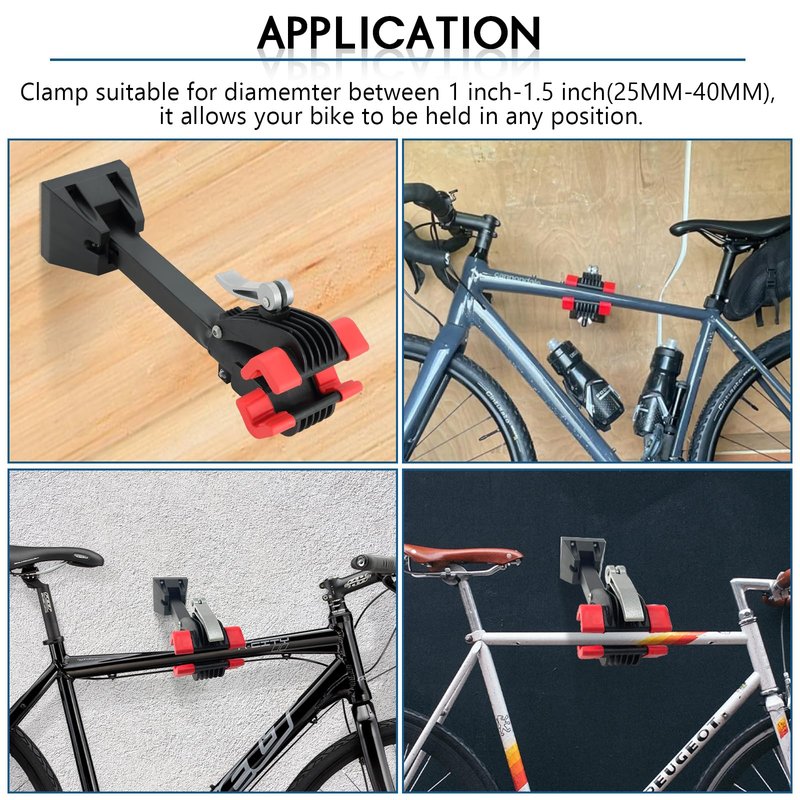 DASBET Wall Mounted Bicycle Repair Stand | Foldable Heavy Duty Maintenance Rack Workstand with Adjustable Bike Clamp for Variety of Bikes