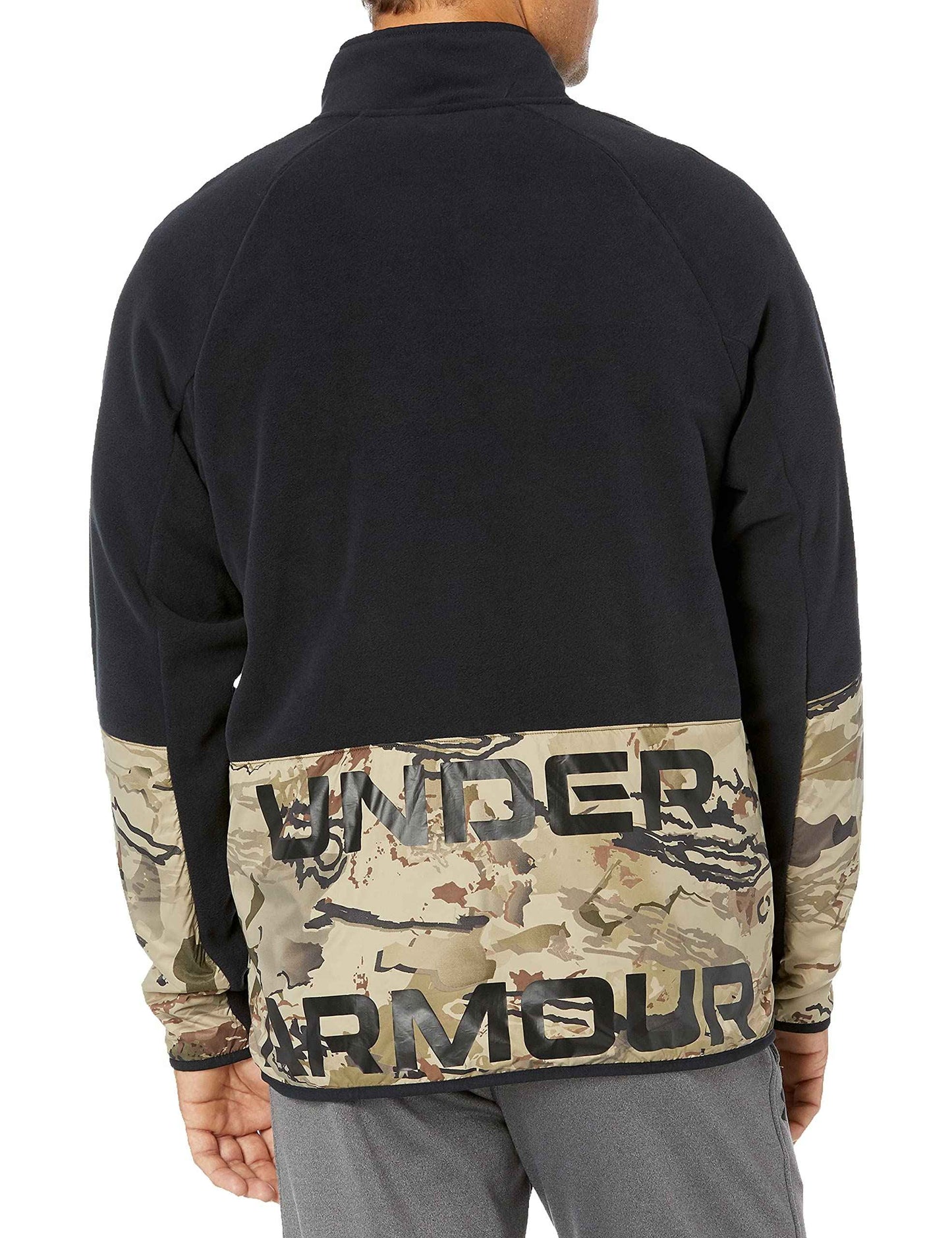 Under Armour Men's OD Polartec Forge Full-Zip T-Shirt, Black (001)/Bayou, Large