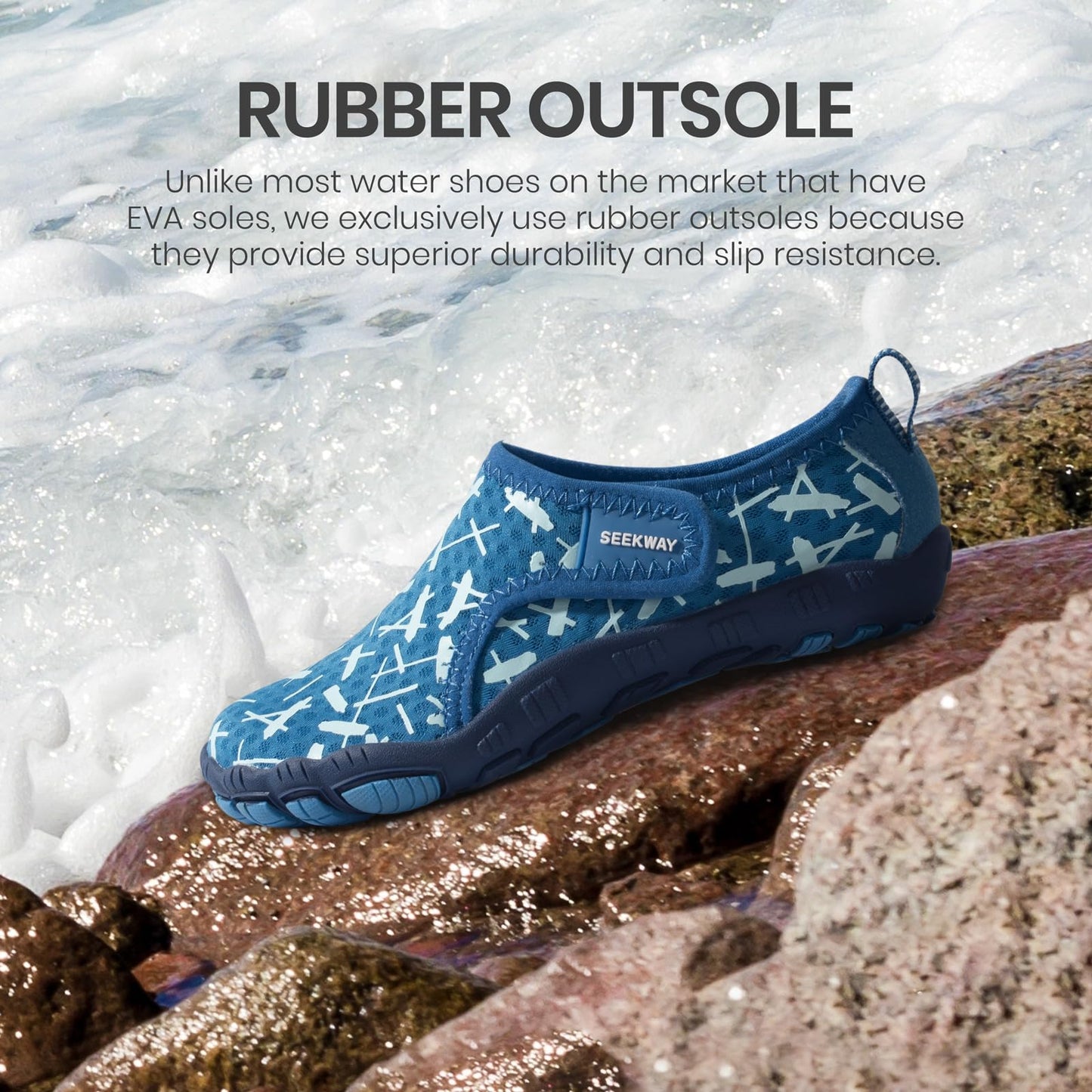 SEEKWAY Barefoot Water Shoes for Kids - Wide Toe Box and Quick-Dry Sand Shoes Toddler for Hiking Swim Beach Pool Kayak Sport Accessories, Camping Essentials Non-Slip for Boys Girls Sizes
