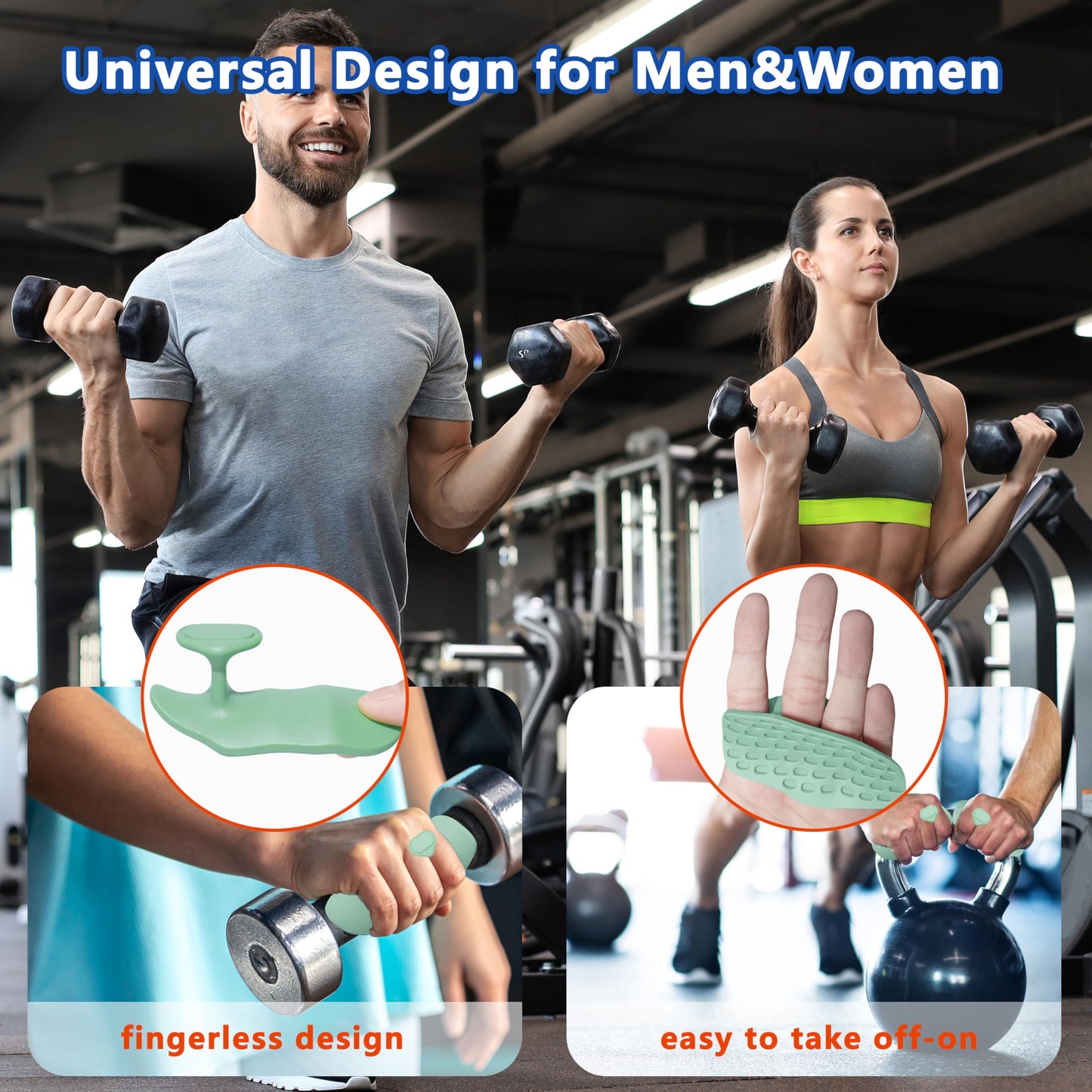 Epritliber Silicone Gym Grips for Weight Lifting,Workout Gloves Alternative