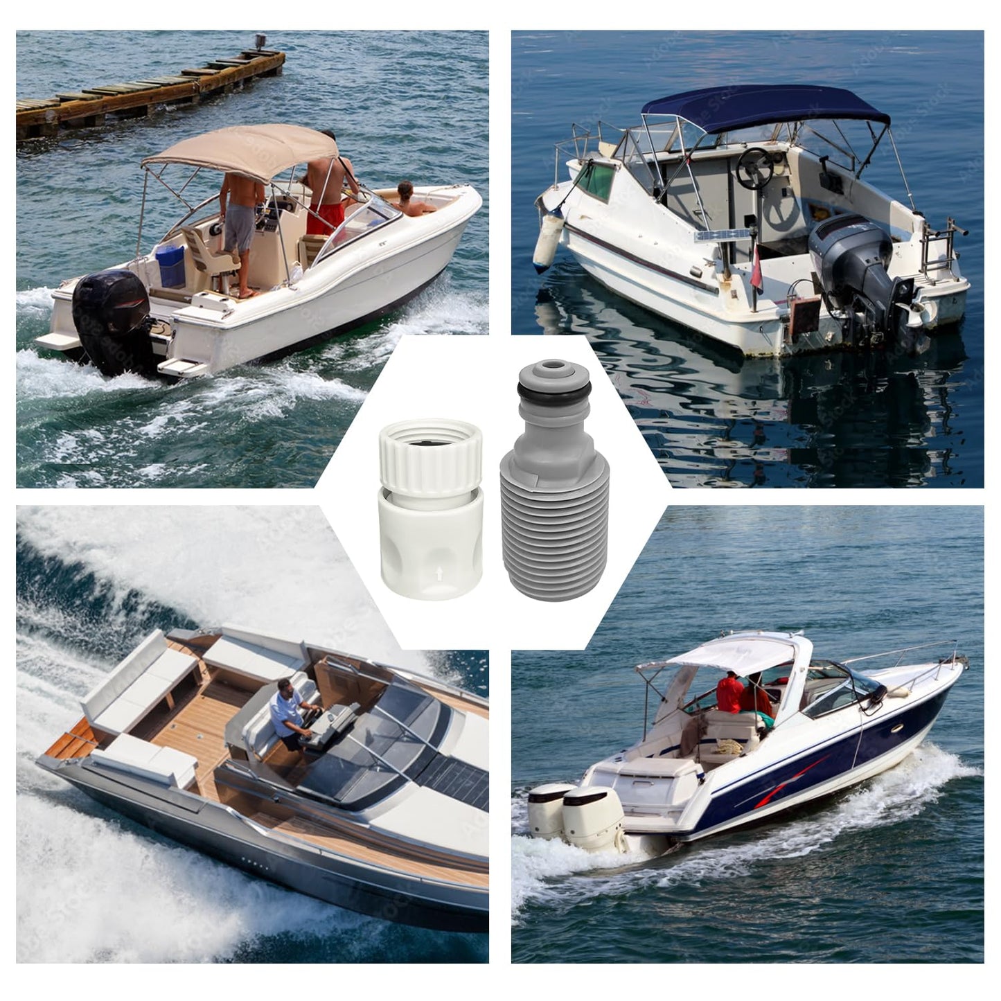 Outboard Motor Quick Connect Flush Kit,Compatible with Mercury, Mariner, Yamaha and Suzuki Outboard Engines Red