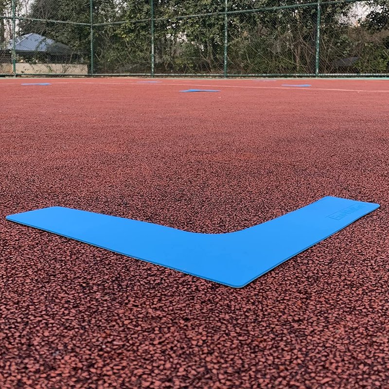 Eco Walker Court Lines Marker Kit Throw Down Markers Create Your Own Mini Pickleball Tennis Court (Blue-Yellow I L Shape)